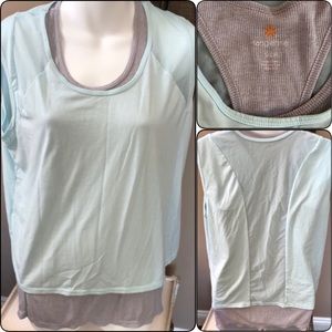 Tangerine Athletic/Fitness Layered Tank Top, S EUC